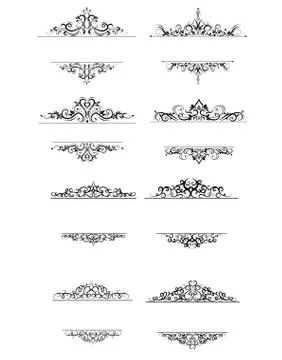 Vintage vector swirl frame set イラスト素材