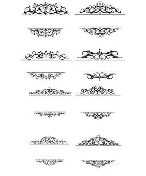 Vintage vector swirl frame set Illustrazione stock