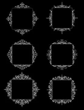 Vintage vector swirl frame set Illustrazione stock
