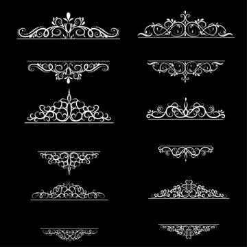 Vintage vector swirl frame set 스톡 일러스트