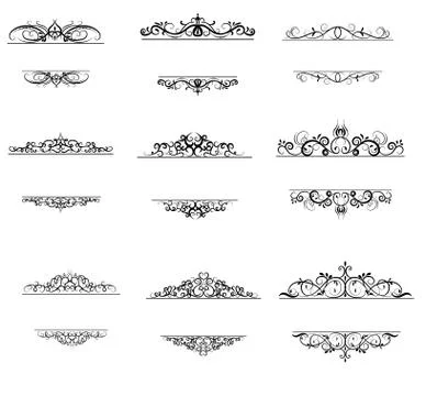 Vintage vector swirl frame set Illustrazione stock