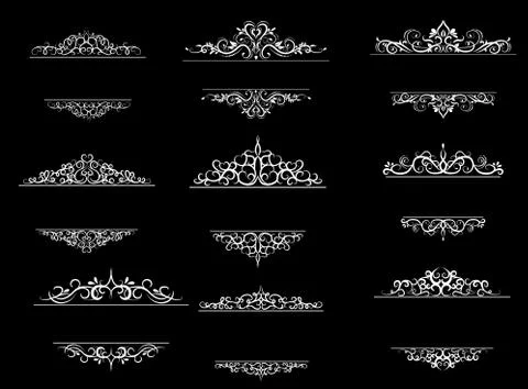 Vintage vector swirl frame set Stock-Illustration