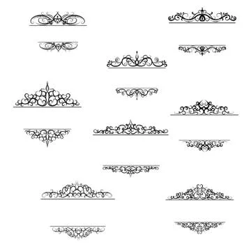 Vintage vector swirl frame set 스톡 일러스트