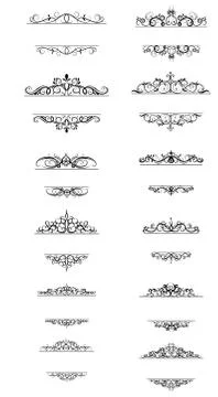 Vintage vector swirl frame set Stockillustratie