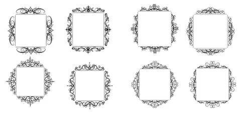 Vintage vector swirl frame set Stockillustratie