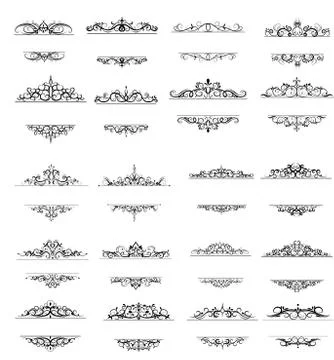 Vintage vector swirl frame set イラスト素材