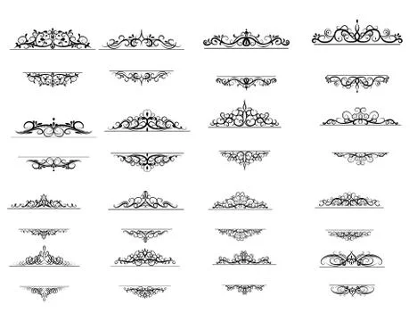 Vintage vector swirl frame set Stock Illustration