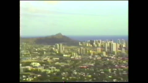 Vintage VHS 1980 High Elevation Overlooking Honolulu Hawaii Stock-Footage 146761804