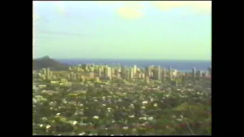 Vintage VHS 1980 High Elevation Overlooking Honolulu Hawaii Stock-Footage 146761909