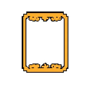 Vintage victorian border frame pixel art vector illustration Stock Illustration