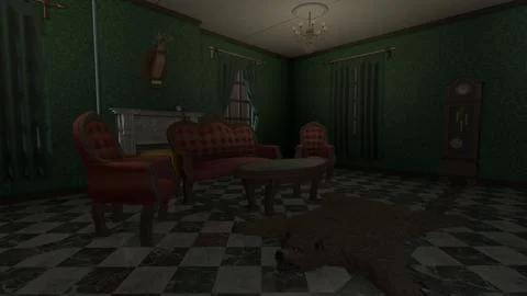 Vintage Victorian Living Room Pack With PBR Materials 3D Model