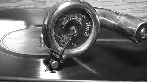 Vintage Victrola Talking Machine Phonograph Record Needle Music Entertainment Stock Footage 20463481