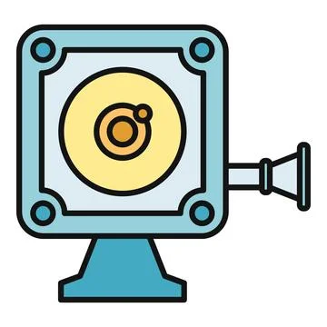 Vintage video camera icon creating retro film content Stock Illustration