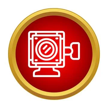 Vintage video cinema camera technology icon illustration Stock Illustration