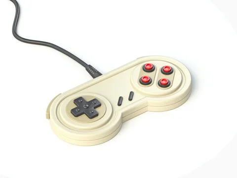 Vintage video game controller Side view 3D Stock Illustration