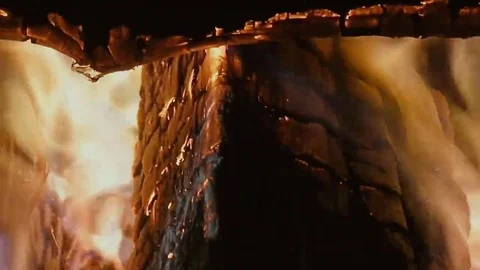 The vintage view of fire slow motion Stock Footage 69167058