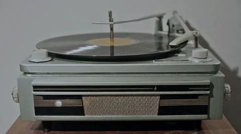 Vintage vinyl record player close up Stock Footage 48972706