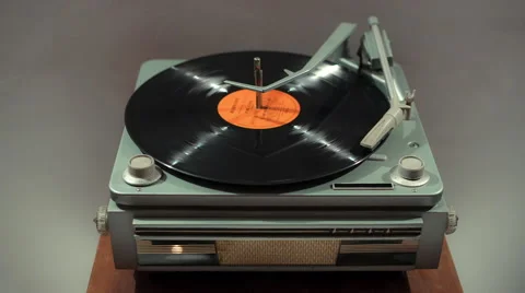 Vintage vinyl record player close up Stock Footage 48984483