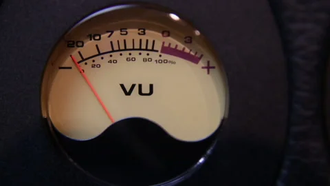 Vintage Volume Indicator Working, close up Stock Footage 146552478