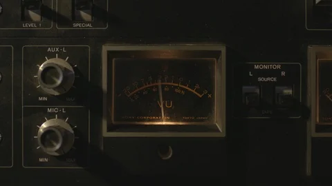 Vintage VU meter Stock Footage 93789679