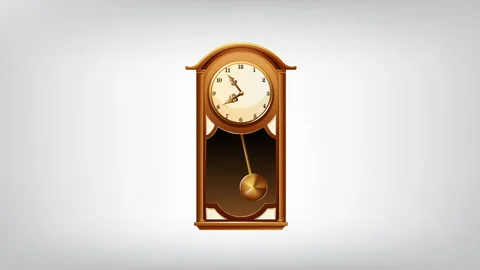Vintage wall Clock 08.00 with minimal animation interface Stockbeeldmateriaal 276683009