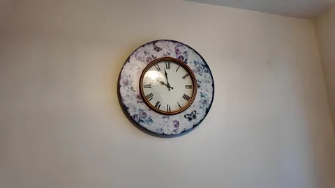 Vintage Wall Clock Close-Up Interior Detail Stock Footage 327624886