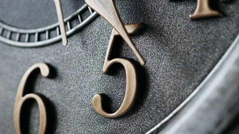 Vintage Wall Clock. Five O'clock In The Evening Or In The Morning. Black Watch W 스톡 동영상 158853216