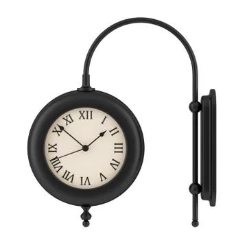Vintage wall clock isolated on white background Stock Illustration