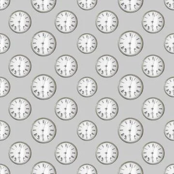 Vintage Wall Clock Pattern Conversational seamless pattern design clock ph... Stock Photos