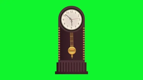 Vintage wall clock time lapse on a green screen background Stock Footage 310225208