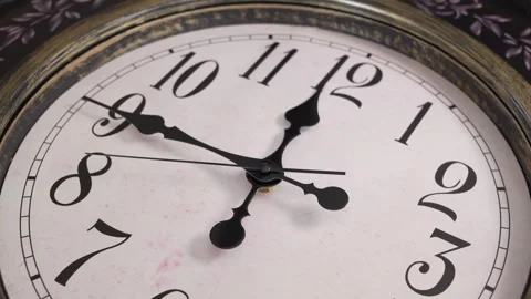 Vintage Wall Clock Time Lapse Showing Fast Moving Hands Stock Footage 336090725