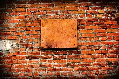 Vintage Wall With Empty Board Stock Photos