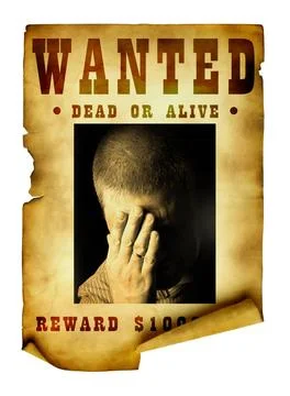 Poster Wanted dead or alive Stock Illustration