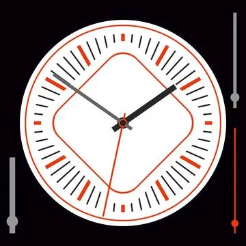 Vintage watch dial with arrows. Vector illustration Illustrazione stock