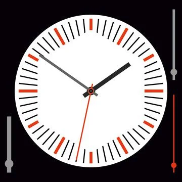 Vintage watch dial with arrows. Vector illustration Stock Illustration
