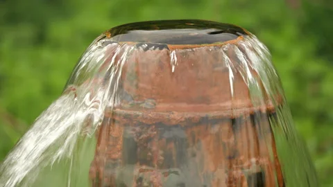Vintage water column close up. Drinking column. Groundwater source of water Stock Footage 145554604
