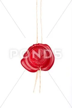 Vintage wax seal with pigeon Stock Photos