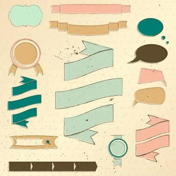 Vintage website design elements set. Stock Illustration