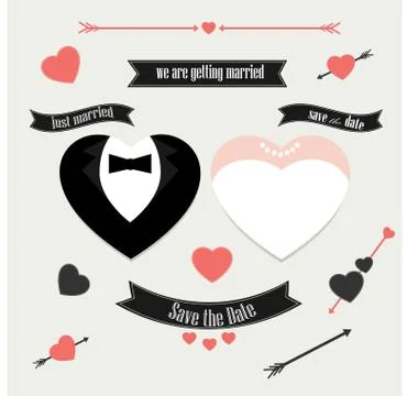 Vintage wedding invitation Stock Illustration