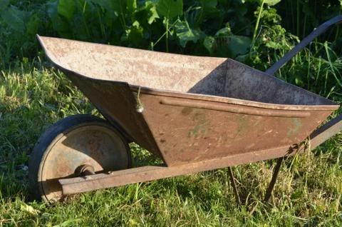 Vintage wheelbarrow Stock Photos