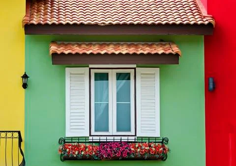 Vintage white window Stock Photos