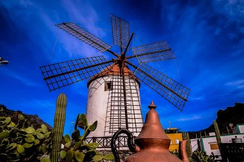 Vintage Wind Mill Stock Photos