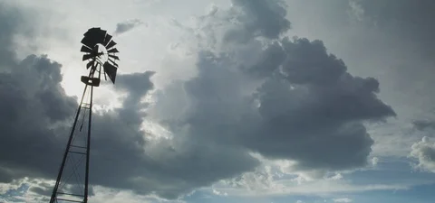 Vintage Windmill Cloud Timelapse Stock Footage 91683945