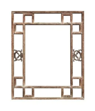 Vintage window frame (with clipping path) Stock Photos