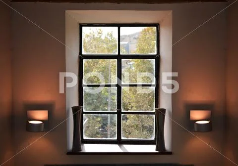 Vintage window interior design Stock Photos