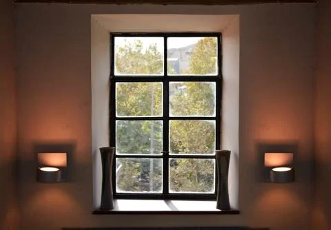Vintage window interior design Stock Photos