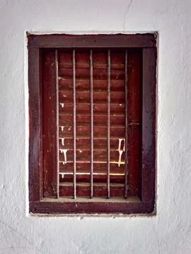 Vintage Window in an Old Wall Stock Photos