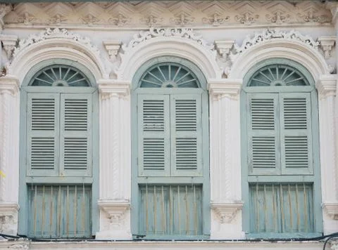 Vintage window on wall Stock Photos