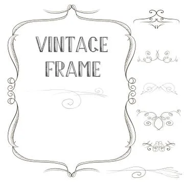 Vintage windy frame with elements Illustrazione stock