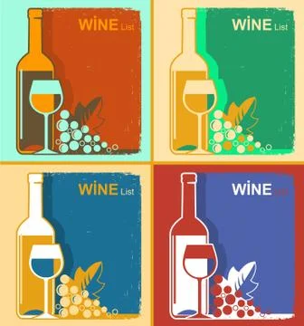 Vintage wine cards.Vector backgrounds for text Stock Illustration